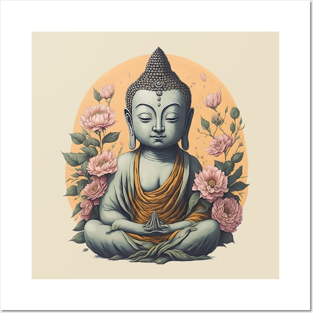 Floral Buddha 4 Wall Art by taoteching